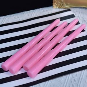 Juego de 4 velas cónicas rosas de 10 pulgadas